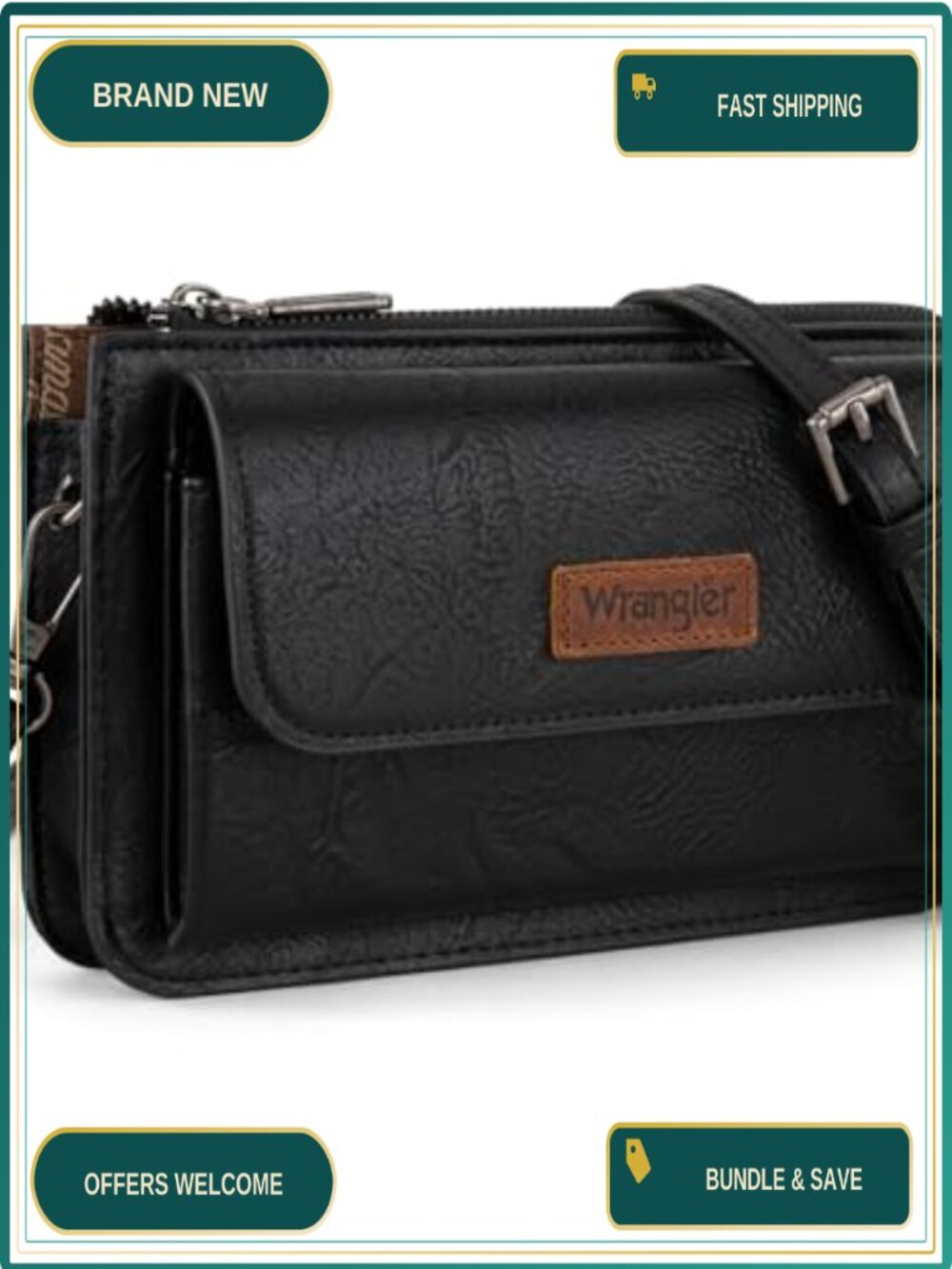 RFID Crossbody Wallet Purse Detachable Strap Phone Clutch Card Slots